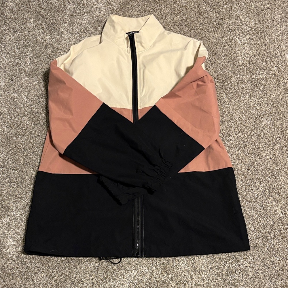SHEIN Colorblock Jacket - Cream, Pink, and Black